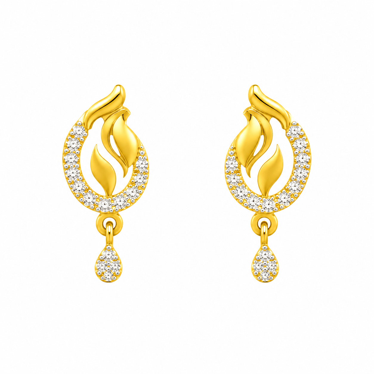 9K Gold Petal Grace Drop Stud