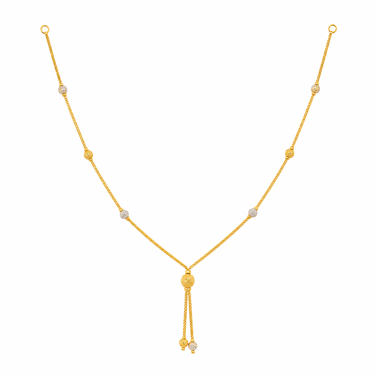 22K Gold Elegant Beaded Tokyo Y-Drop Chain