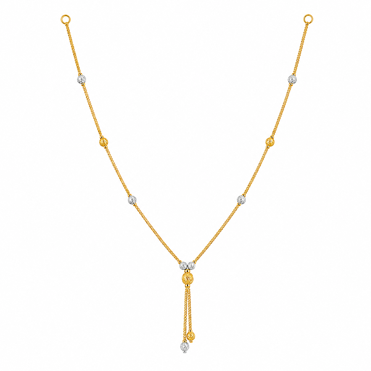 22K Gold Dual-Bead Tokyo Drop Chain