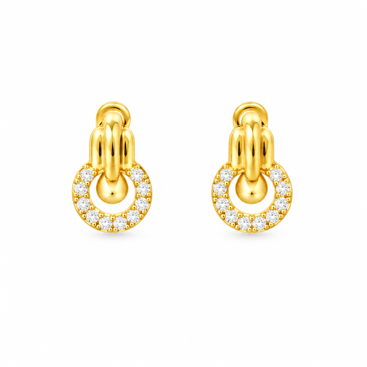 9K Gold Radiant Halo Drop Stud