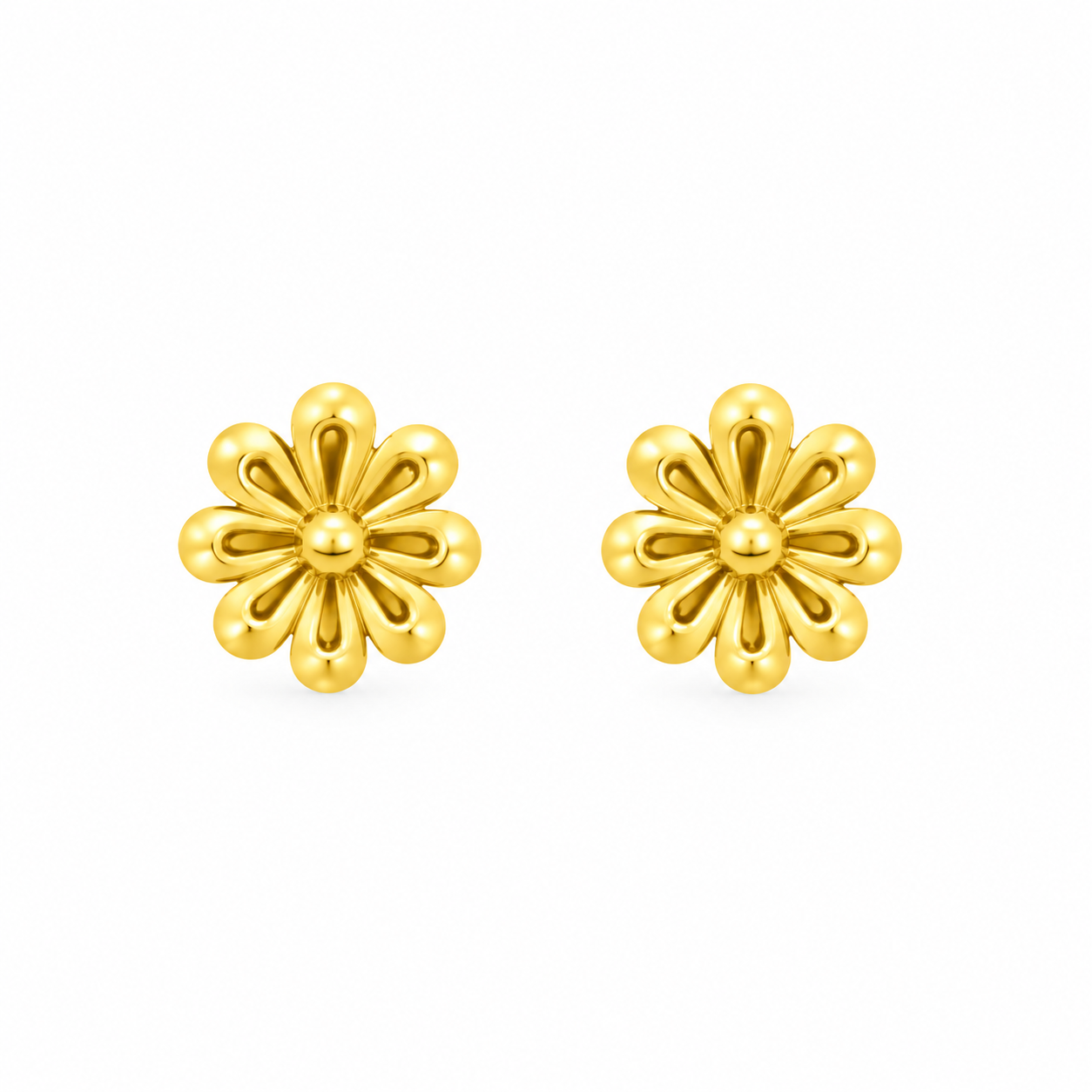 9K Gold Floral Petal Stud