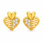 9K Gold Leaf Vein Stone Stud
