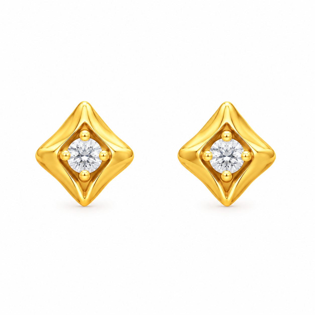 9K Gold Celestial Diamond Stone Stud