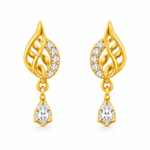 9K Gold Celestial Leaf Drop Stud