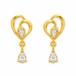 9K Gold Heart Whisper Drop Stud
