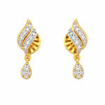 9K Gold Leaf Cascade Drop Stud