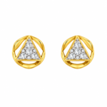 9K Gold Triangular Halo Sparkle Stud