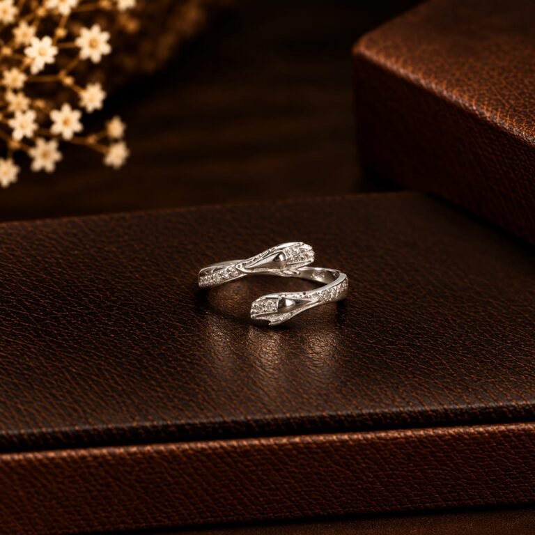 Serpent Twist Adjustable 92.5 Silver Ring
